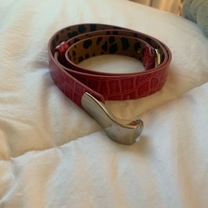 Betsey Johnson Pink leather belt